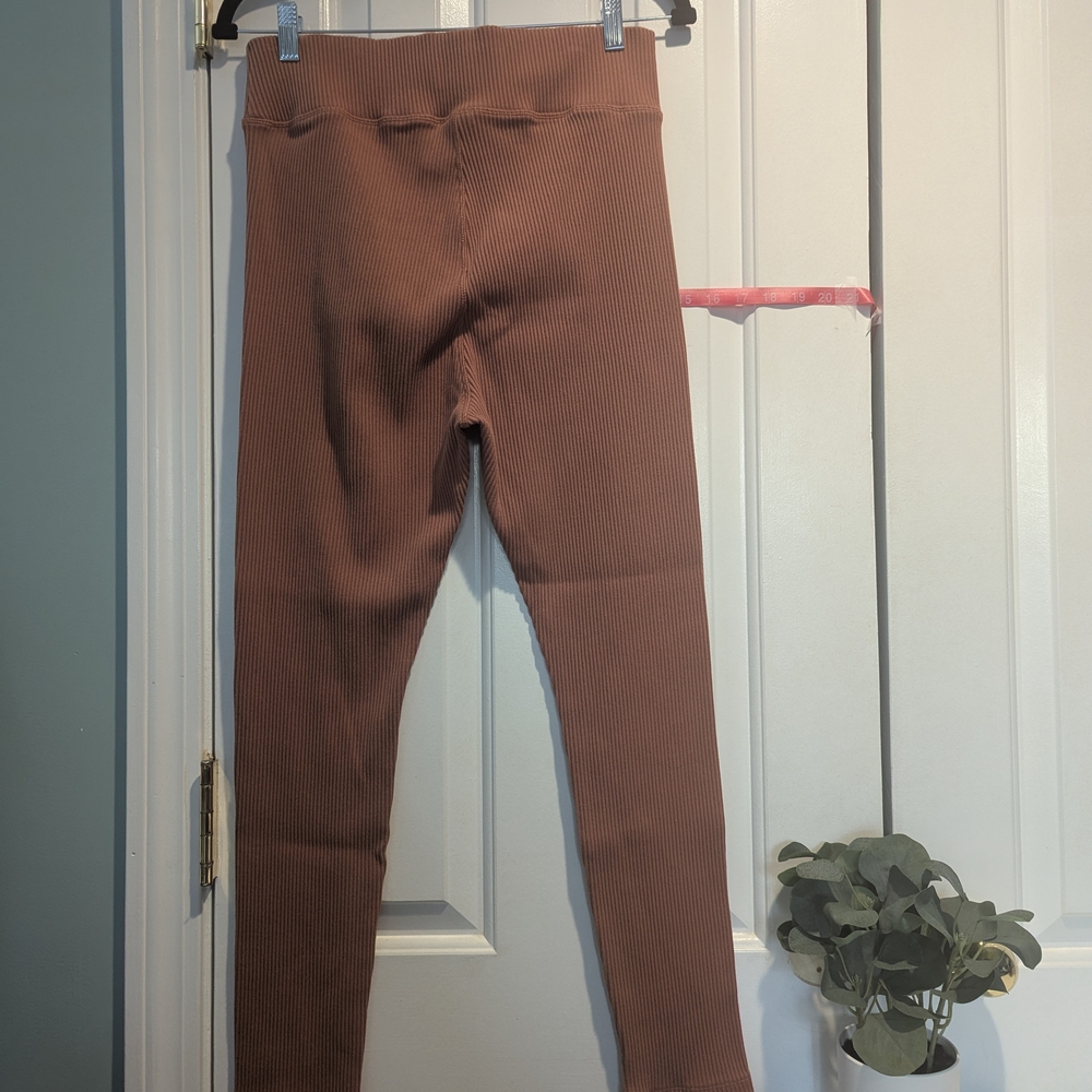 Madewell Ribbed Cinnamon Rust Leggings XL - Picture 6 of 7
